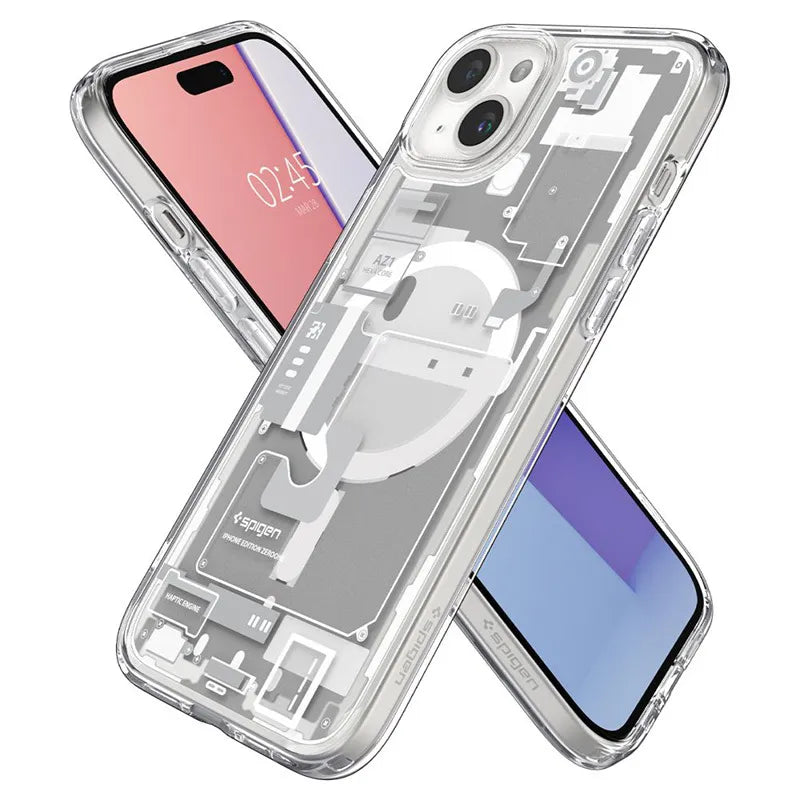Spigen Ultra Hybrid MagSafe – dėklas „iPhone 15 Plus“ telefonui (Zero One White)