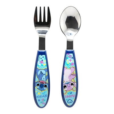 Disney Stitch – Stitch & Angel metalinių stalo įrankių rinkinys (šaukštas ir šakutė)
