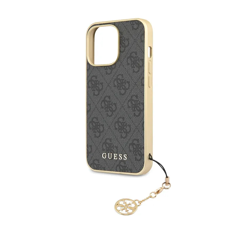 Guess 4G Charms kolekcija – dėklas iPhone 14 Pro (pilkas)