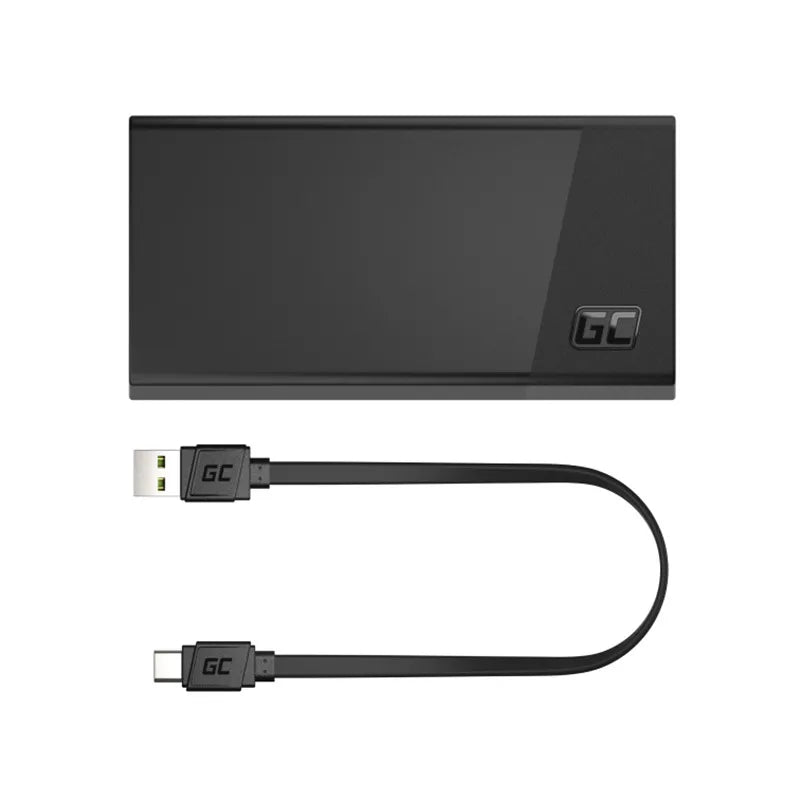 Green Cell PowerPlay20s – išorinė baterija 20000 mAh su USB-A QuickCharge 3.0 ir 2x USB-C Power Delivery 22,5 W (juoda)