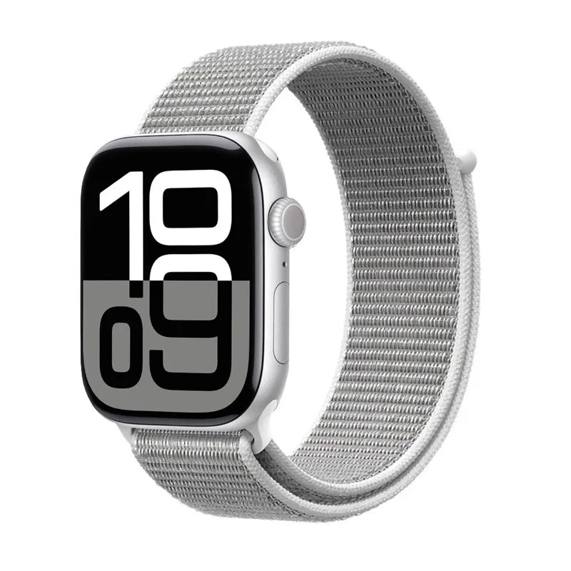 Crong Nylon – sportinė apyrankė, skirta Apple Watch 44/45/46/49 mm (sidabrinė pilka)