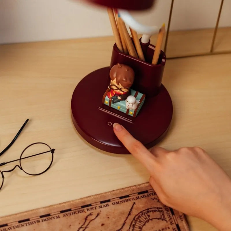 Harry Potter – lanksti LED stalinė lempa vaikams su dėkliuku, belaidė, USB-C, reguliuojamo ryškumo