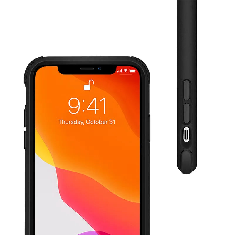 Crong Trace Clear Cover – dėklas iPhone 11 Pro (juodas/juodas)