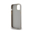 DKNY Leather Mono Stripe & Metal Logo – dėklas iPhone 14 / 15 / 13 (smėlio spalvos)