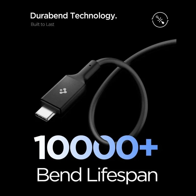 Spigen EB24012CC Essential – USB-C į USB-C PD laidas 240W 1,2m (juodas)