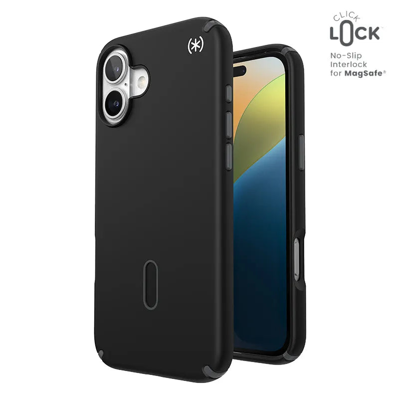 Speck Presidio2 Pro ClickLock & MagSafe - iPhone 16 Plus dėklas (juodas / pilkas / baltas)