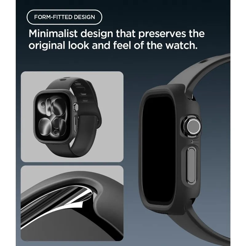 Spigen Thin Fit – dėklas, skirtas „Apple Watch 12“ (42 mm), juodas