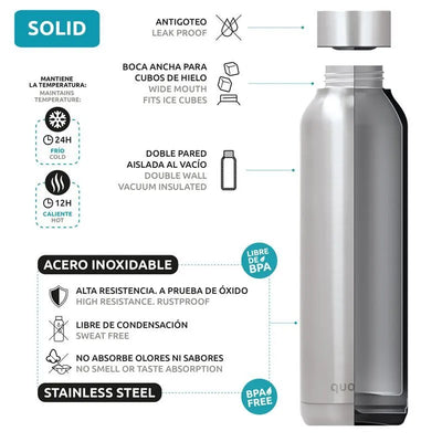 Quokka Solid – nerūdijančio plieno termo gertuvė 630 ml (juoda)