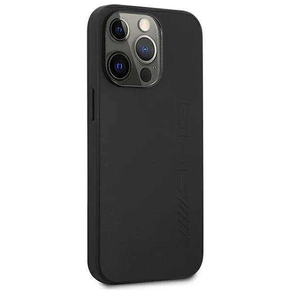 AMG Leather Hot Stamped – dėklas iPhone 14 Pro (juodas)
