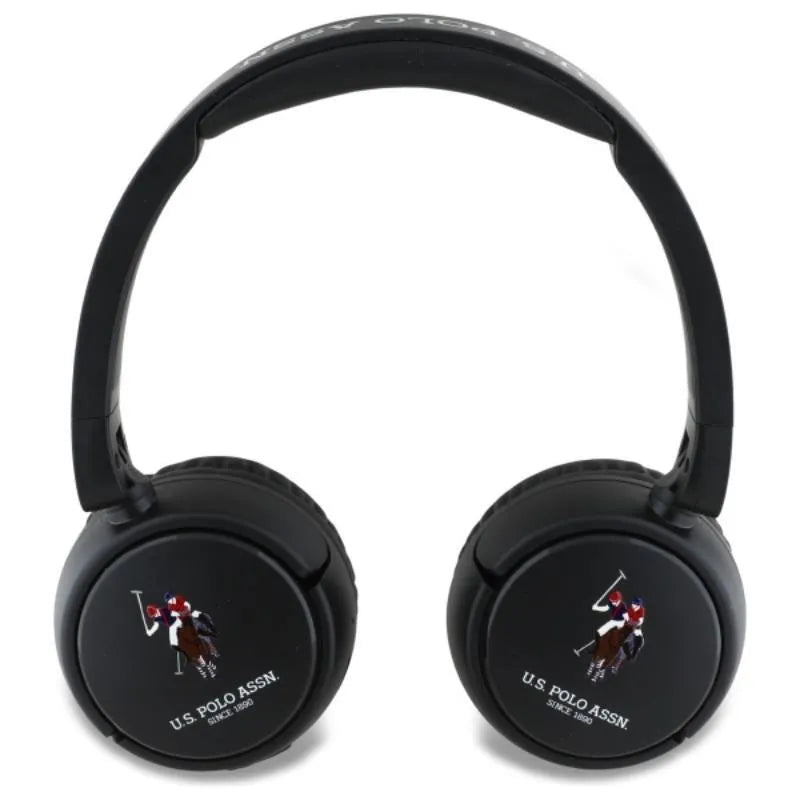 US Polo Assn DH Color Logo – Belaidės ant ausų dedamos Bluetooth V5.3 ausinės (juodos)