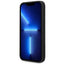 BMW Liquid Silicone Case Metal Logo dėklas iPhone 14 Plus telefonui (juodas)