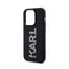 Karl Lagerfeld 3D Rubber Glitter Logo – dėklas iPhone 15 Pro telefonui (juodas)