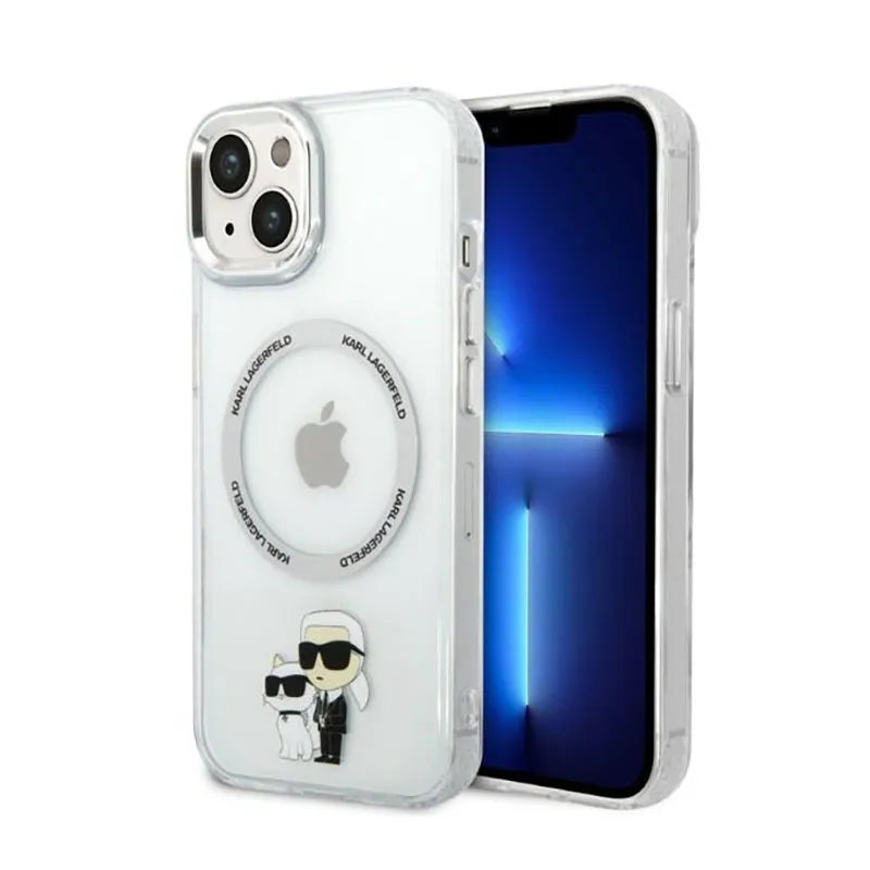 Karl Lagerfeld IML NFT Karl & Choupette MagSafe dėklas iPhone 14 Plus (skaidrus)