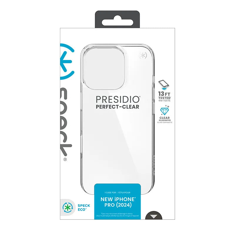 „Speck Presidio Perfect-Clear“ – „iPhone 16 Pro“ dėklas (skaidrus)