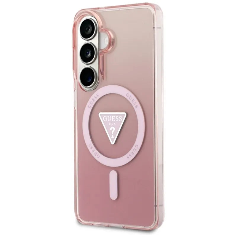 Guess IML Gradient Triangle MagSafe – Samsung Galaxy S26 dėklas (rožinis)