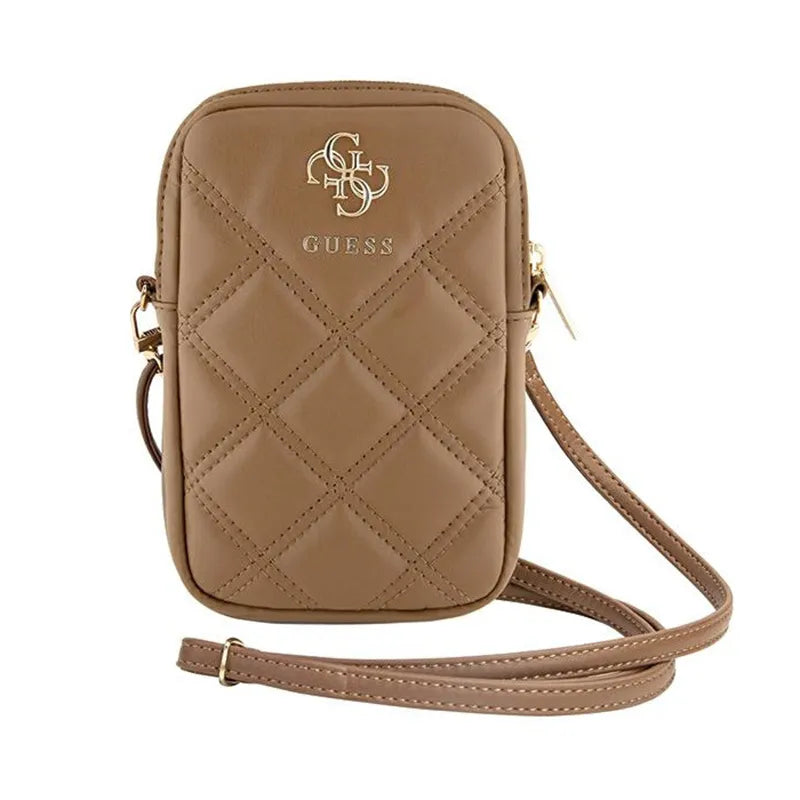 Guess Zip Quilted 4G – telefono krepšys (ruda)