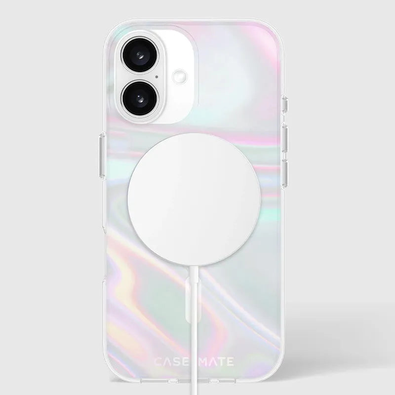 Case-Mate Soap Bubble MagSafe – dėklas, skirtas iPhone 16 (vaivorykštinis)