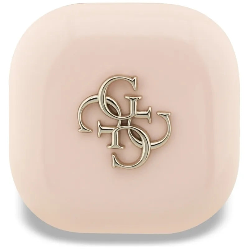 Guess 4G Metal Logo – TWS Bluetooth ausinės + įkrovimo dėklas (rožinės spalvos)