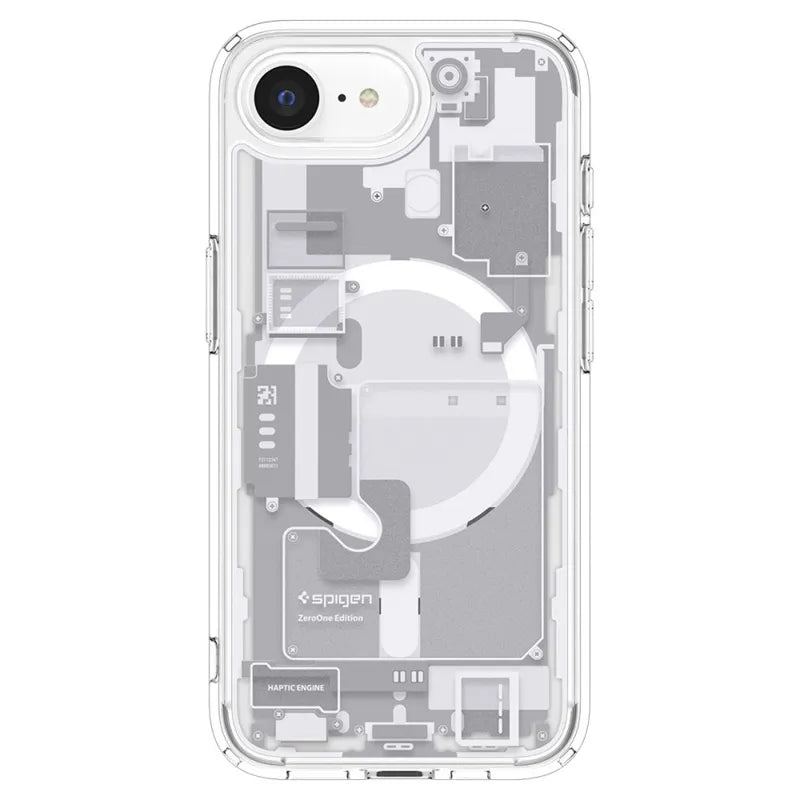 Spigen Ultra Hybrid Mag MagSafe – dėklas skirtas iPhone 17e / 16e (Zero One White)