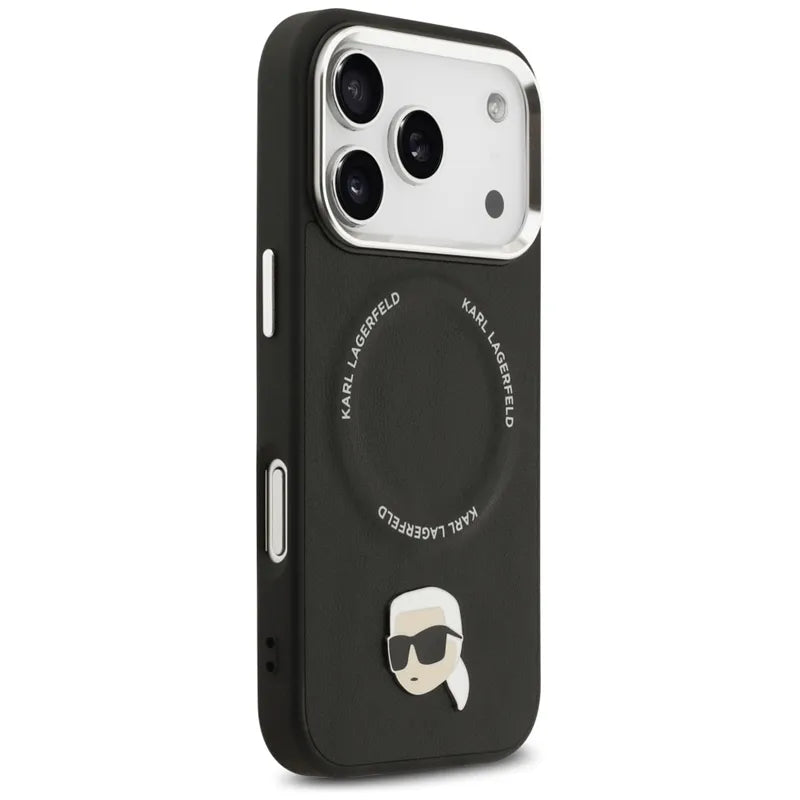 Karl Lagerfeld Karl Pin MagSafe – dėklas iPhone 17 Pro (juodas)