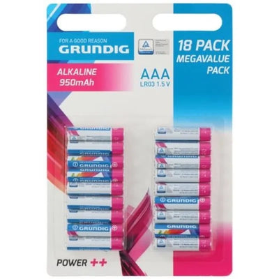 Grundig – AAA / R03 šarminės baterijos 1,5 V, 18 vnt.