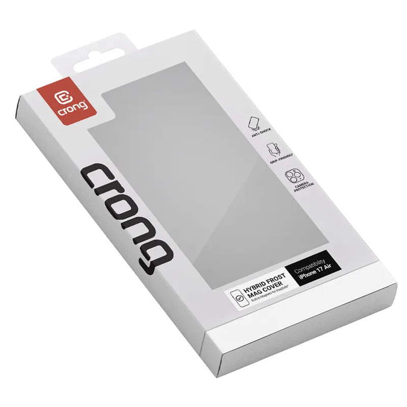 Crong Hybrid Frost MAG dėklas – MagSafe iPhone Air dėklas (juodas)