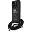 Guess 4G Big Logo Cord Strap Crossbody – Dėklas, skirtas iPhone 16 Pro Max (juodas)