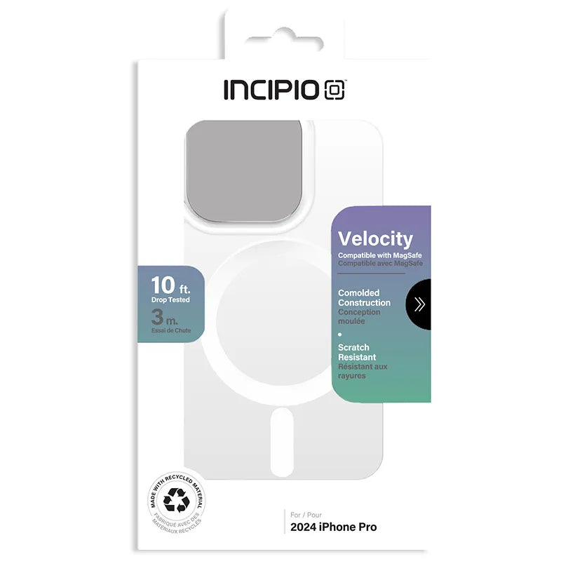 Incipio Velocity MagSafe – dėklas iPhone 16 Pro (skaidrus)
