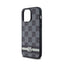 DKNY Leather Checkered Mono Pattern & Printed Stripes – dėklas iPhone 14 Pro Max (juodas)