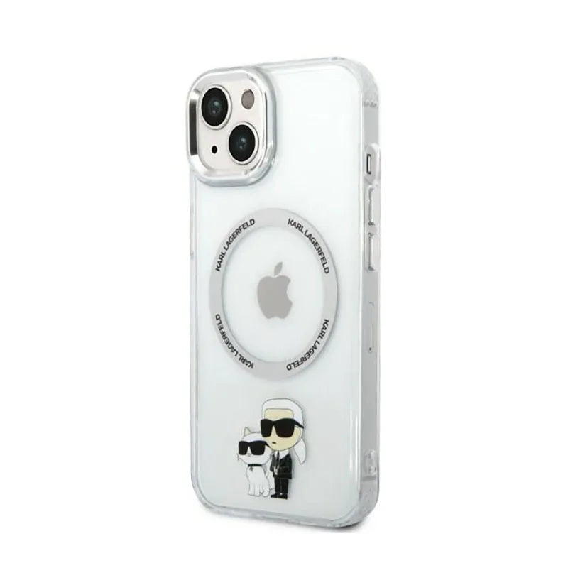 Karl Lagerfeld IML NFT Karl & Choupette MagSafe dėklas iPhone 14 Plus (skaidrus)