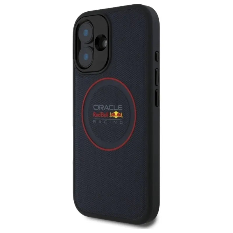 Red Bull Leather Red Ring MagSafe – dėklas iPhone 16 Plus (tamsiai mėlynas)