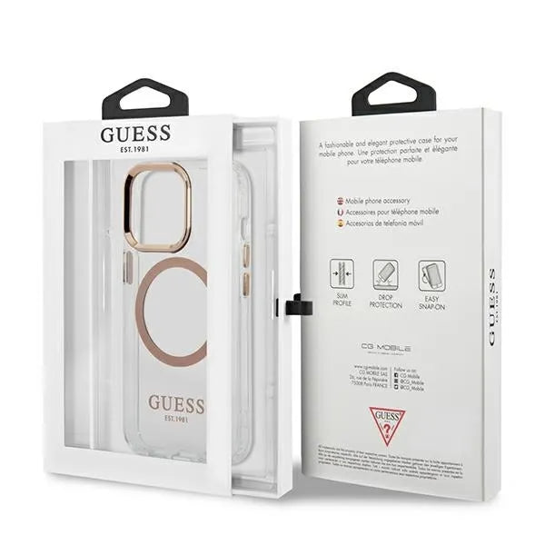 Guess Metal Outline MagSafe – dėklas iPhone 13 Pro Max (skaidrus)