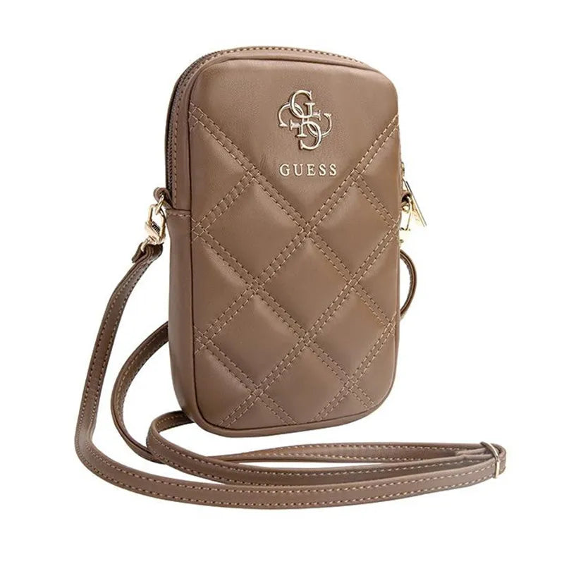 Guess Zip Quilted 4G – telefono krepšys (ruda)