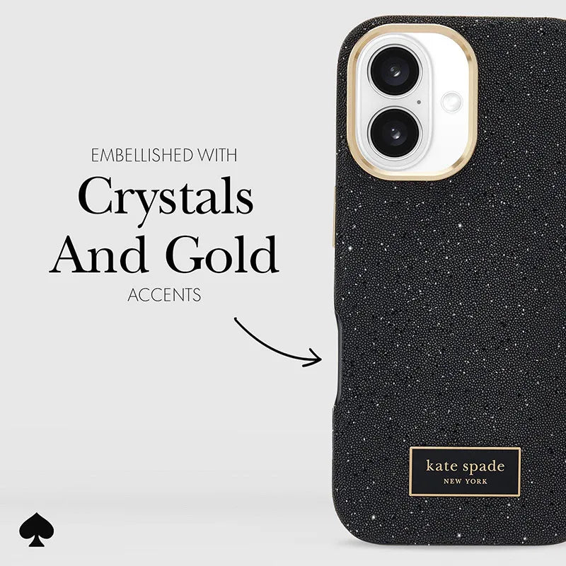 Kate Spade New York „Crystal Pave MagSafe“ – dėklas „iPhone 16“ (Nightfall)
