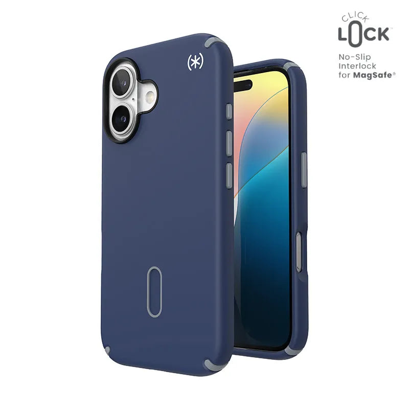 Speck Presidio2 Pro ClickLock & MagSafe - iPhone 16 dėklas (Coastal Blue / Dust Gray / White)