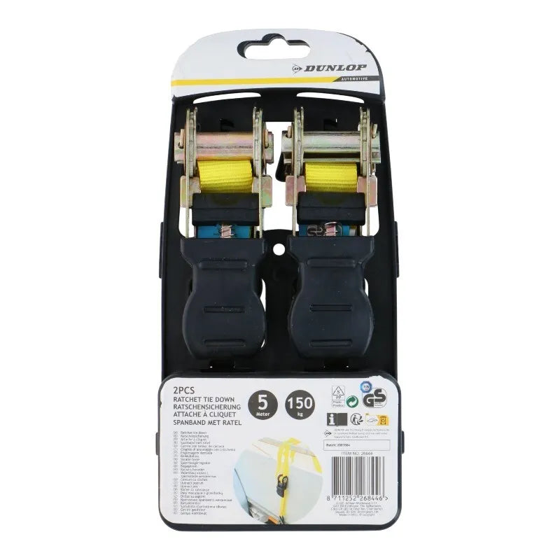 Dunlop – transportavimo diržas su terkšle ir fiksavimo mechanizmu 5 m / 150 kg 2 vnt.