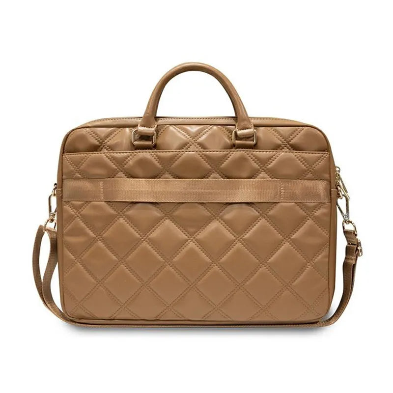 Guess Quilted 4G nešiojamojo kompiuterio krepšys - 15" / 16" (rudos spalvos)