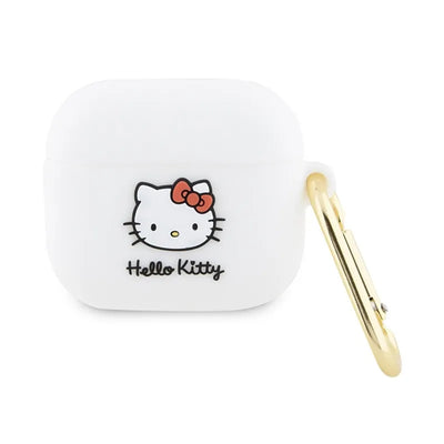 Hello Kitty Silicone 3D Kitty Head – dėklas Apple AirPods 3 (baltas)