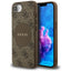 Guess 4G Circle Classic Logo MagSafe dėklas, skirtas iPhone 16e (ruda)