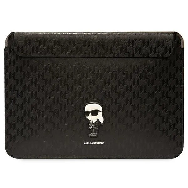 Karl Lagerfeld NFT Saffiano Monogram Ikonik Karl dėklas - 14" nešiojamojo kompiuterio dėklas (juodas)