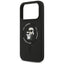 Karl Lagerfeld Silicone Karl & Choupette Ring MagSafe - Dėklas iPhone 17 Pro Max (juodas)