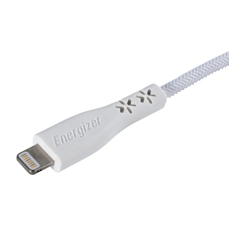 Energizer HardCase – USB-C į Lightning jungiamasis kabelis, MFi sertifikuotas, 1,2 m (baltas)