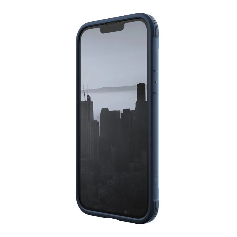 X-Doria Raptic Shield – aliuminis dėklas, skirtas iPhone 14 Plus (atsparus kritimui iš 3 m aukščio) (jūros mėlyna spalva)