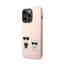 Karl Lagerfeld Liquid Silicone Karl & Choupette MagSafe dėklas, skirtas iPhone 14 Pro (rožinis)