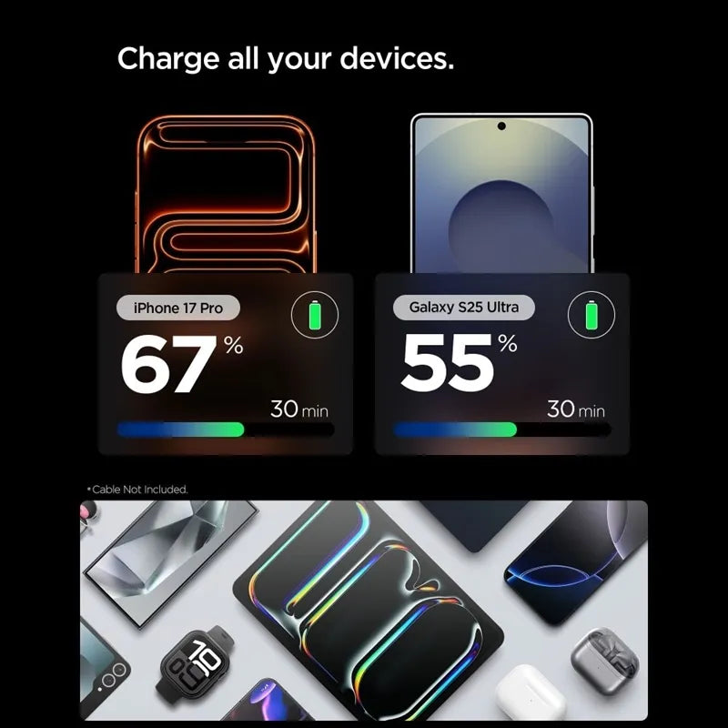 Spigen Essential EE301EU GaN - USB-C PD PPS 30W sieninis įkroviklis (tamsiai pilkas)