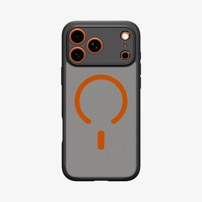 Spigen Ultra Hybrid Mag MagSafe – dėklas iPhone 17 Pro (Frost Black / Orange)