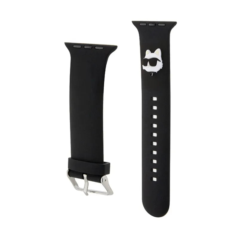 Karl Lagerfeld 3D Rubber Choupette Head NFT – dirželis Apple Watch 38/40/41 mm (juodas)