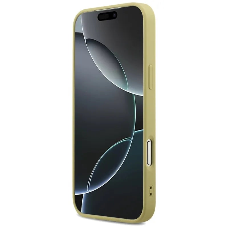 Guess Fixed Glitter Big 4G – dėklas iPhone 17 Pro Max (auksinis)