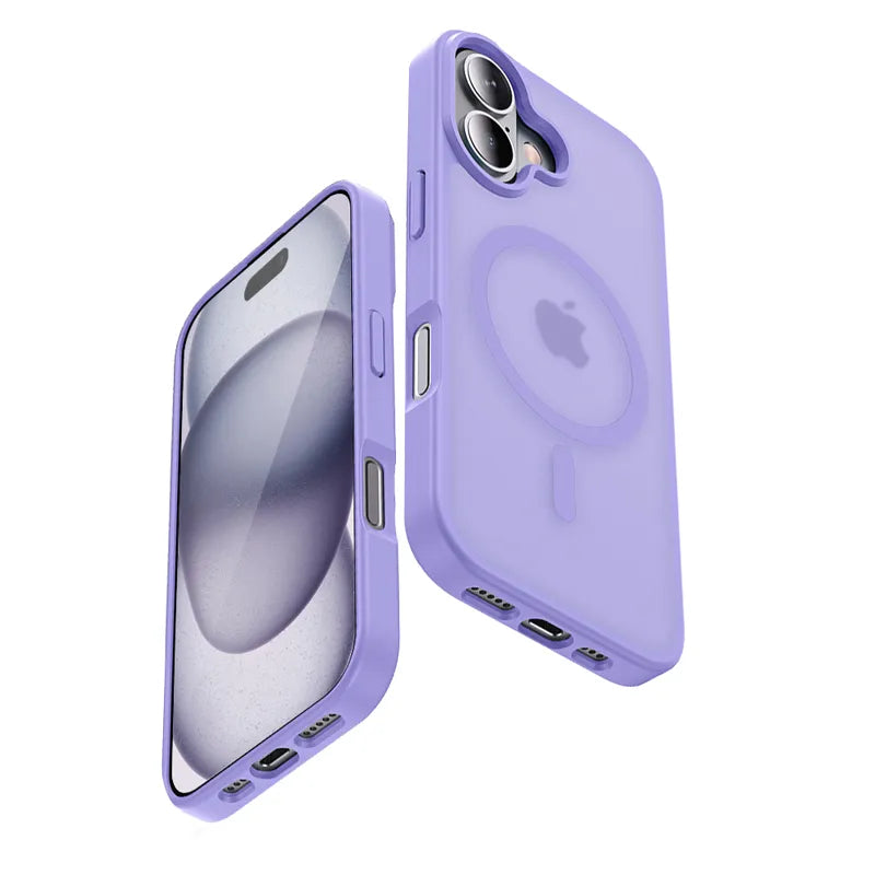 Crong Hybrid Matte Magnetic – MagSafe dėklas iPhone 17 (levandos spalvos)