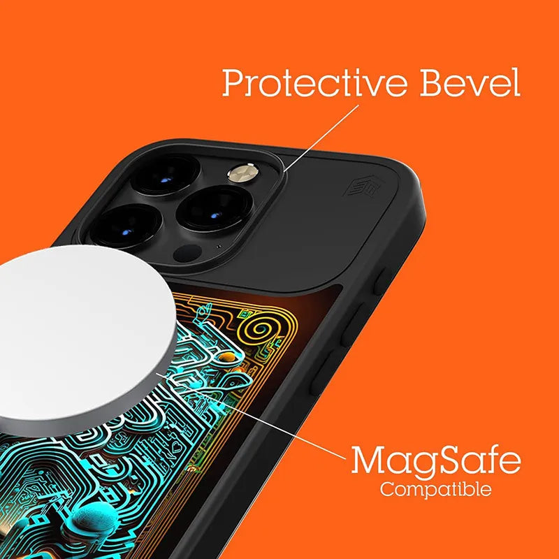 STM Reveal Warm MagSafe – dėklas iPhone 15 Pro Max (Black Realm)